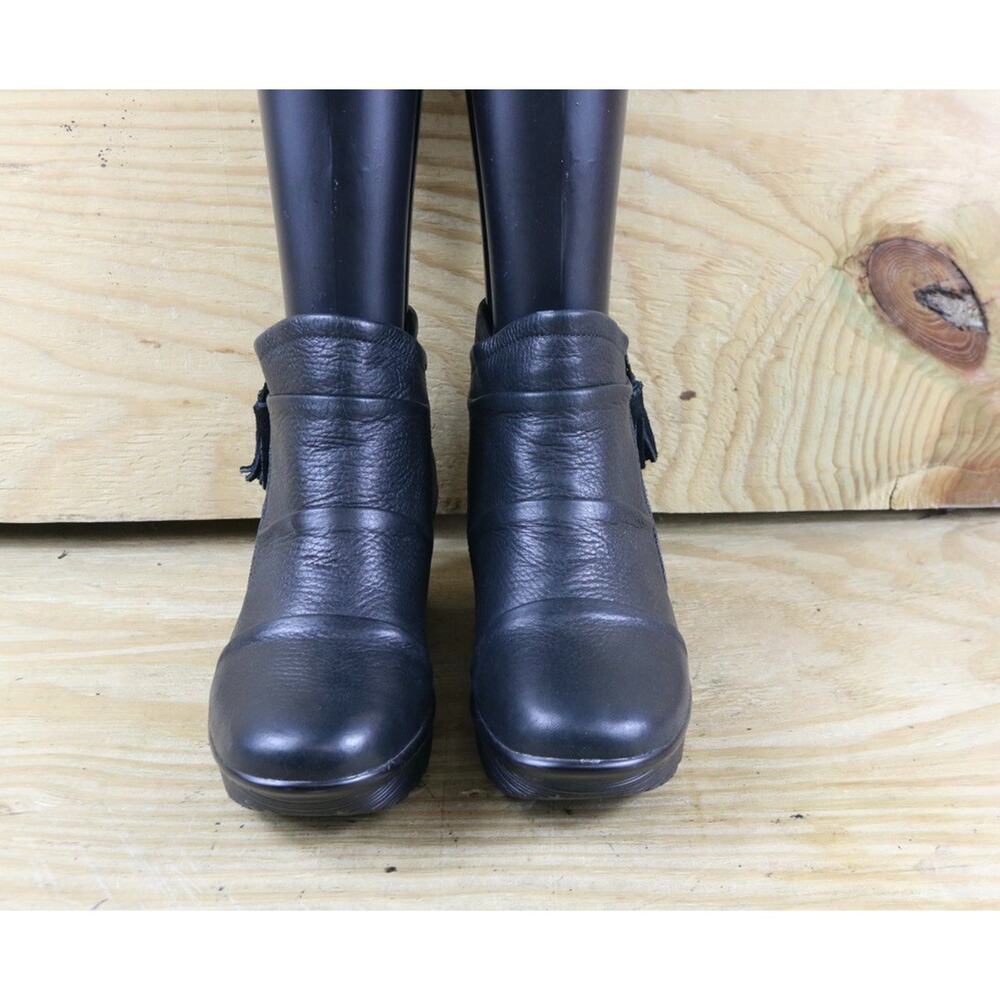 Skechers Boot Womens 7 Black Leather Parallel Double Trouble Ankle Wedge Bootie - Picture 2 of 8
